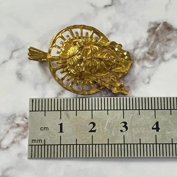 14K Yellow Gold Jesus Christ Head Pendant Religious Charm
